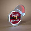 Lighted Santa Stops Here Sign