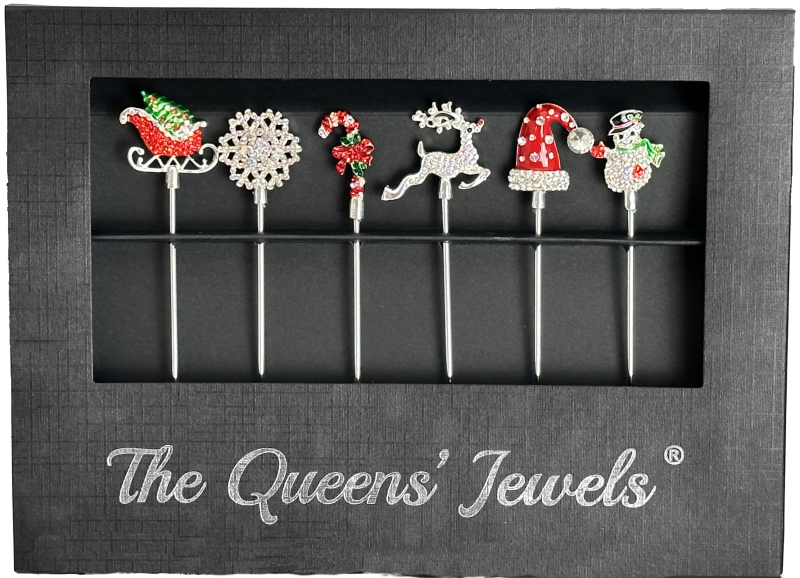 The Queens' Jewels Christmas Sleigh Jeweled Stemless Wine Glass