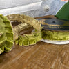 Apple Green Velvet Pleated Metallic Wired Ribbon - 1.5" x 10 yd
