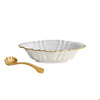 ENCANTO Tuscany Small Oval Bowl w/spoon (Cream and White)