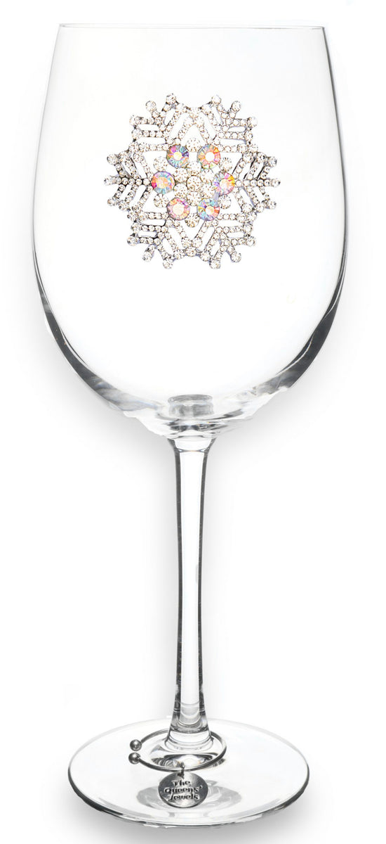 Snowflake Jeweled Stemmed Wine Glass