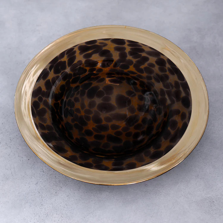 GLASS Tortoise and Gold Round Platter – The Ivy Cottage