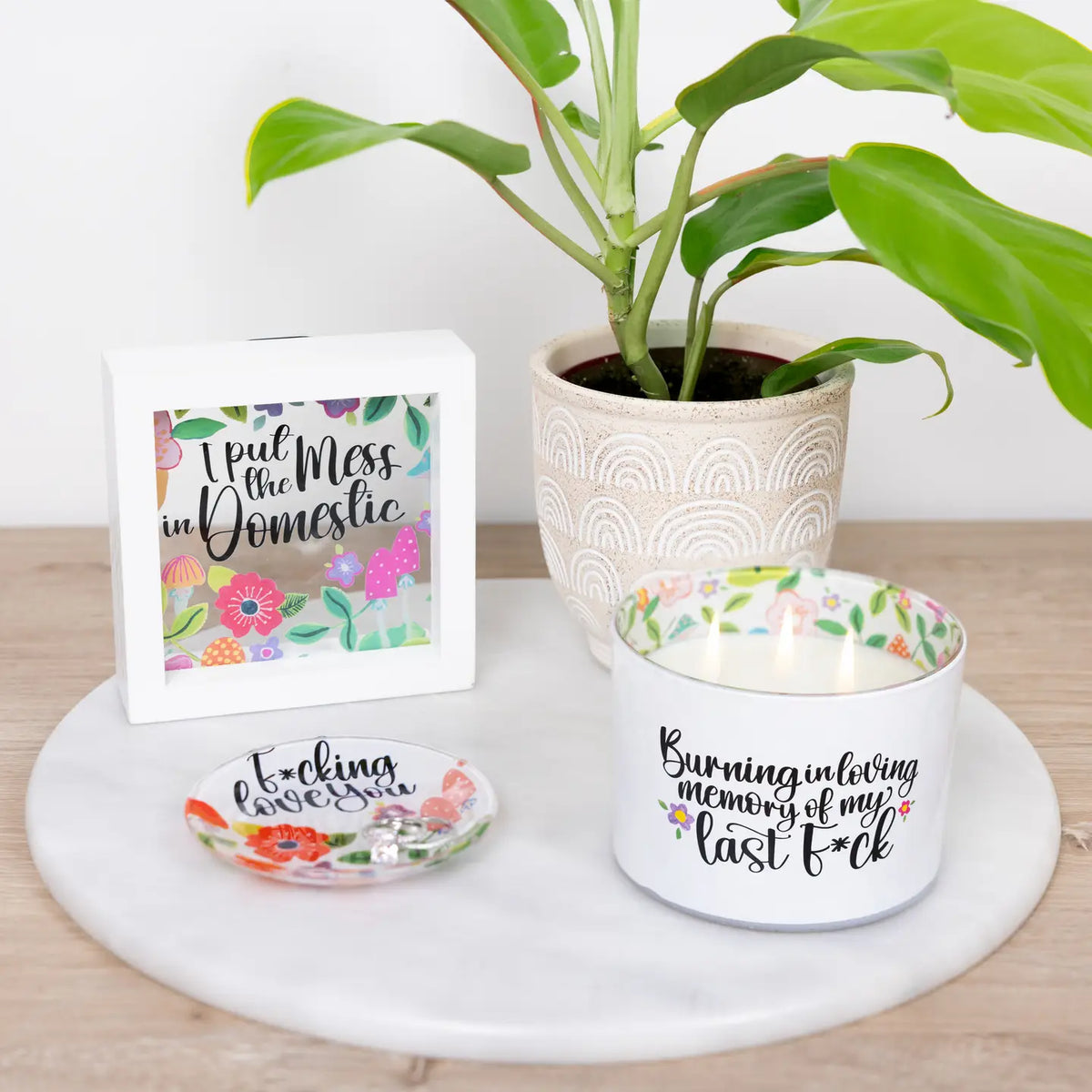 I Put The Mess in Domestic Framed Plaque – The Ivy Cottage