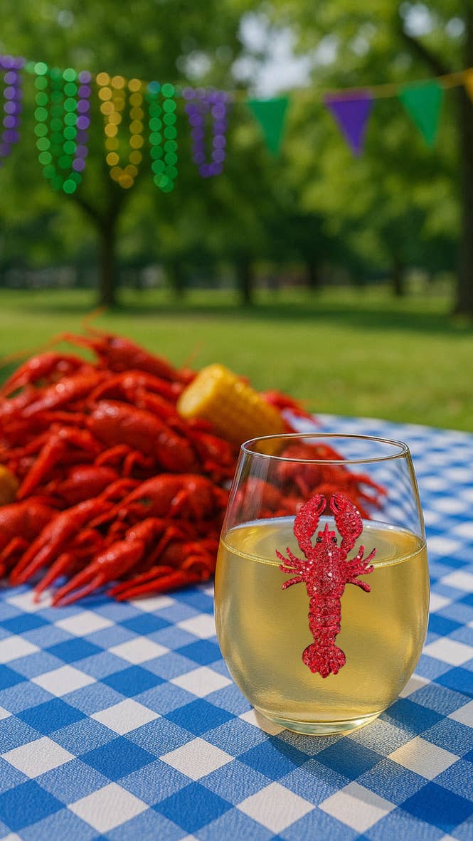 Crawfish Stemless Wine Glass – The Ivy Cottage